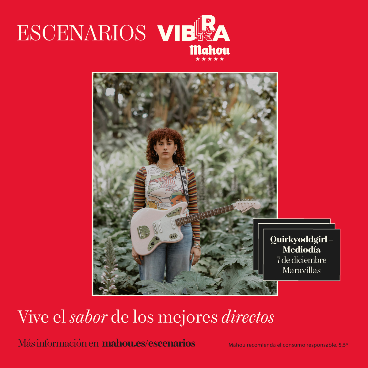 Fotografía promocional de Vibra Mahou: Quirkyoddgirl + Mediodía en Maravillas