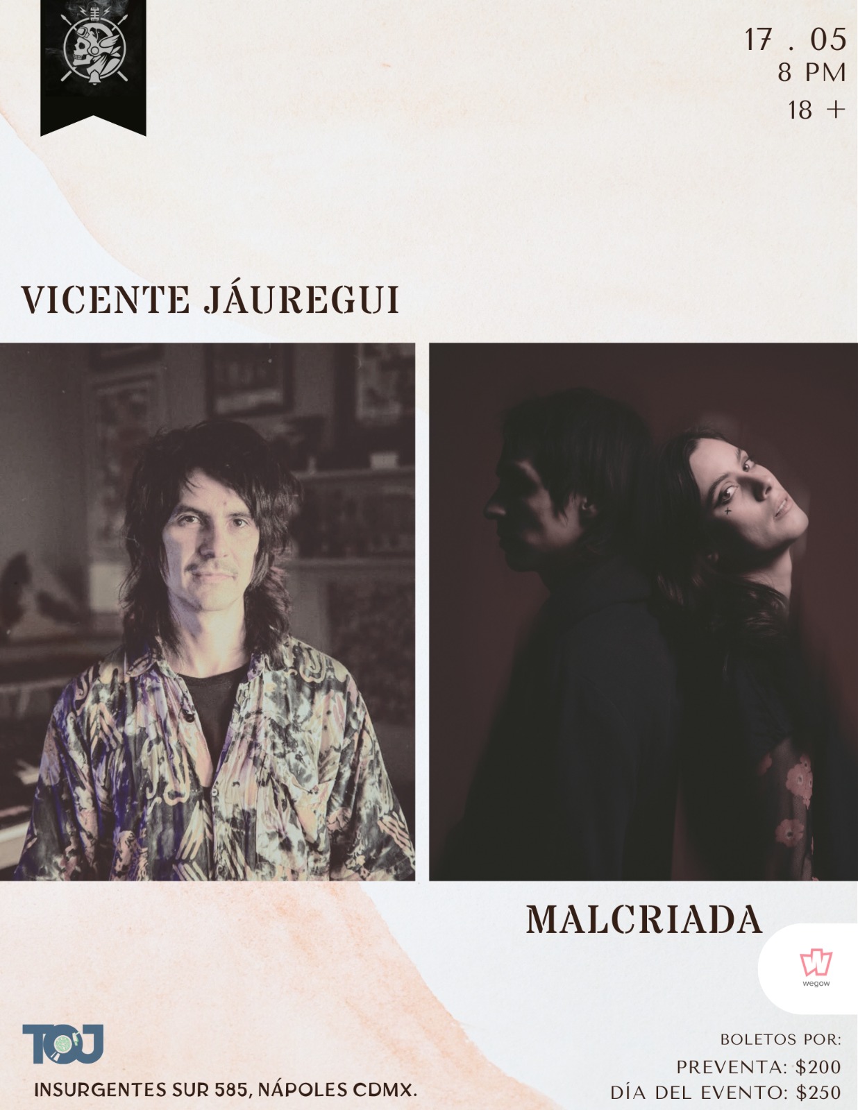 Fotografía promocional de Vicente Jauregui + Malcriada