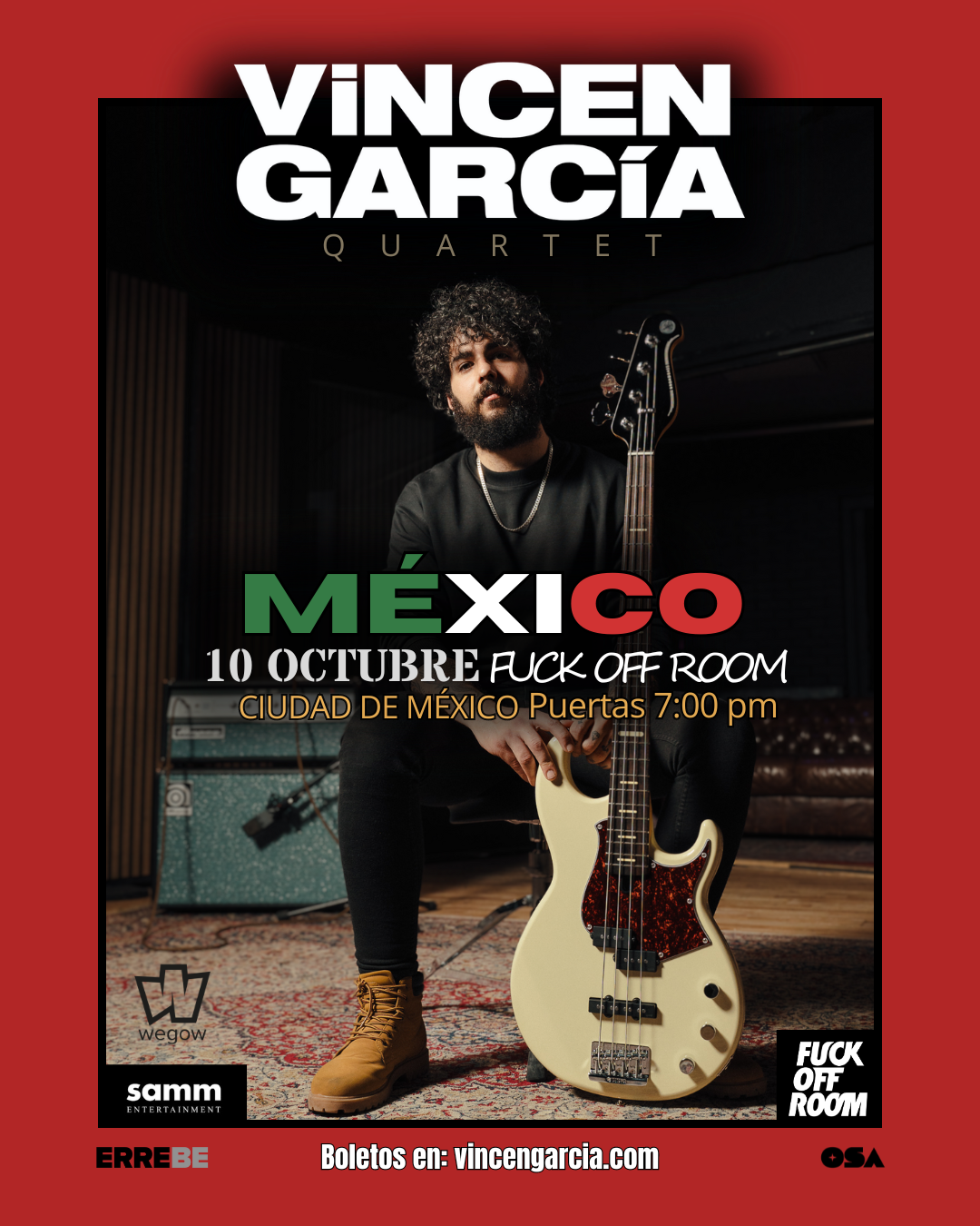 Fotografía promocional de Vincen García Quartet en CDMX