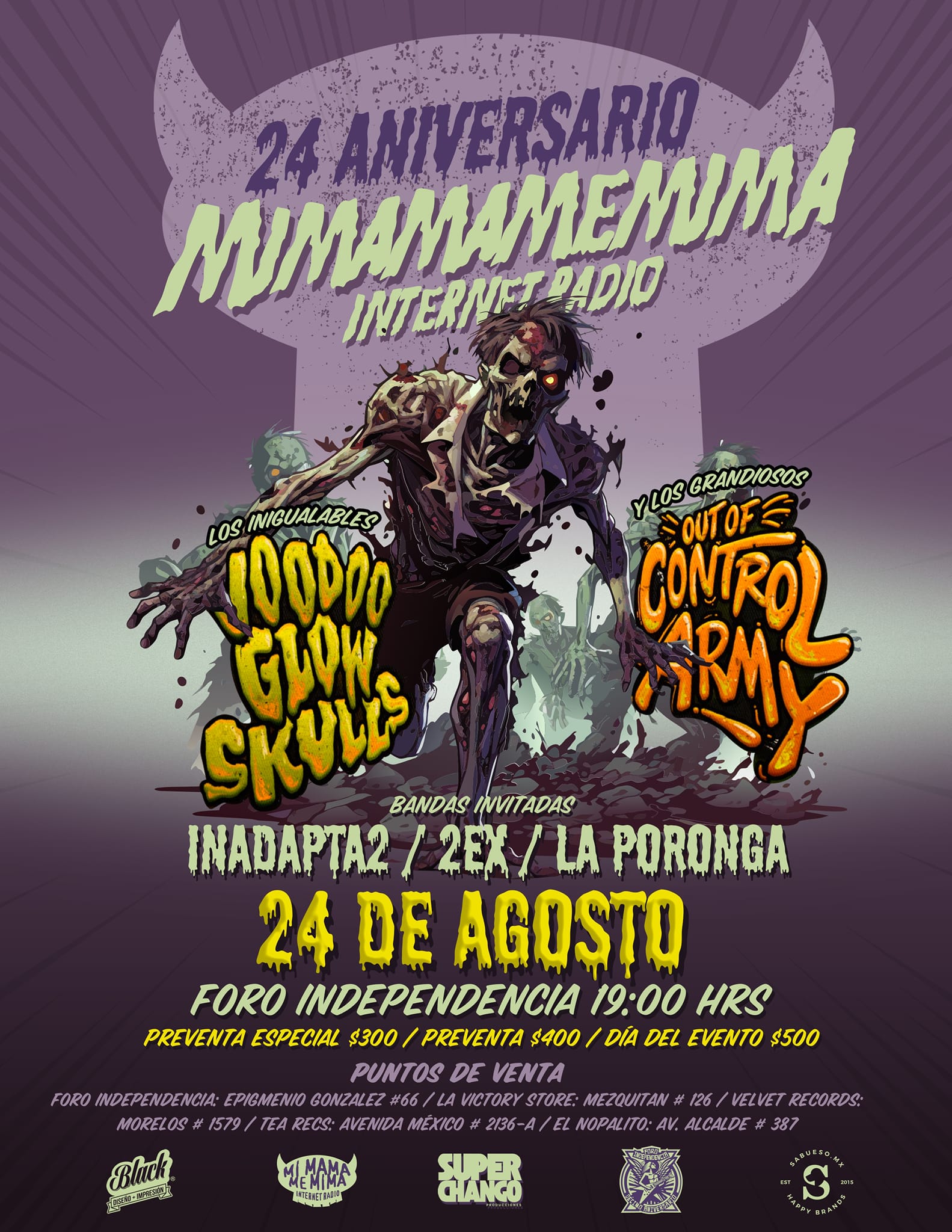 Fotografía promocional de Voodoo Glow Skulls en Guadalajara