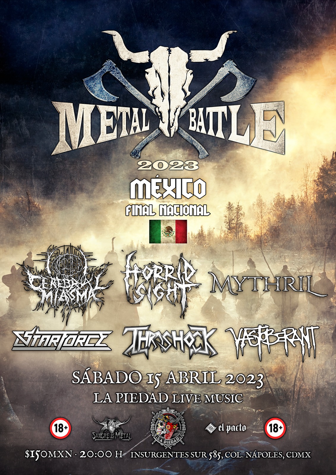 Fotografía promocional de WOA Metal Battle México / FINAL NACIONAL