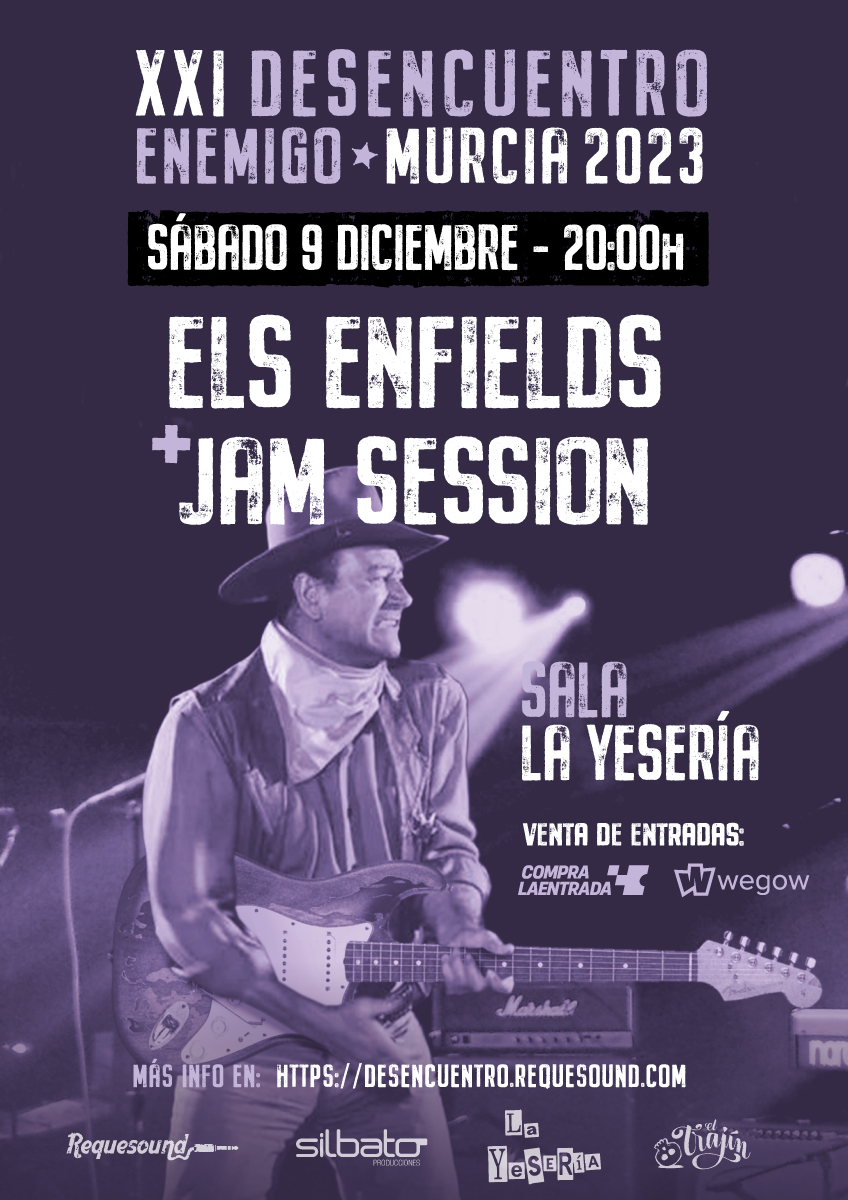 Fotografía promocional de XXI Desencuentro Enemigo: Concierto de Els Enfields + Jam Session en La Yesería, Murcia