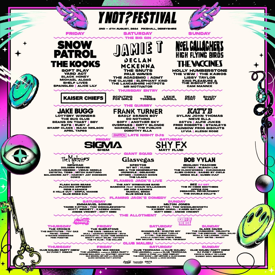 Photographie promotionnelle de Y Not Festival 2024.
