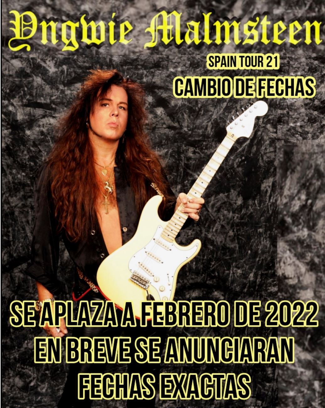 Fotografía promocional de Yngwie Malmsteen en Barcelona 2023