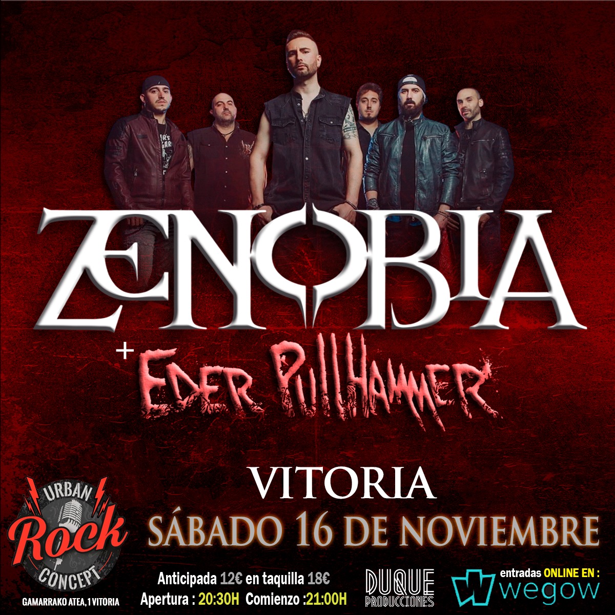 Fotografía promocional de Zenobia acompañados de Eder Pullhammer en Vitoria